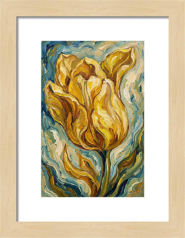 Yellow Tulip Blooming Brightly