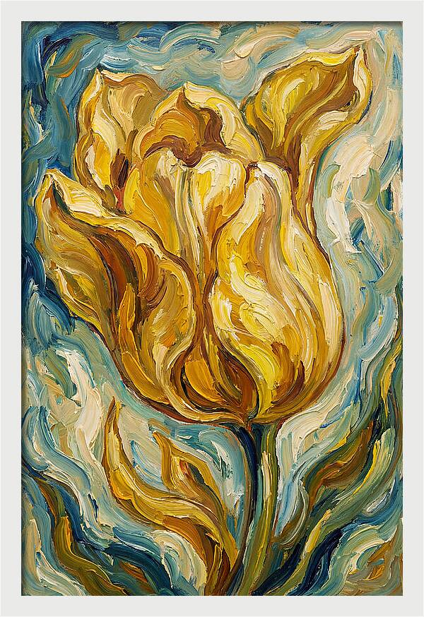 Yellow Tulip Blooming Brightly