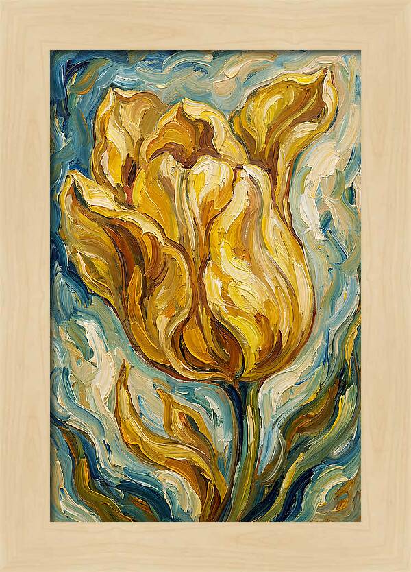 Yellow Tulip Blooming Brightly