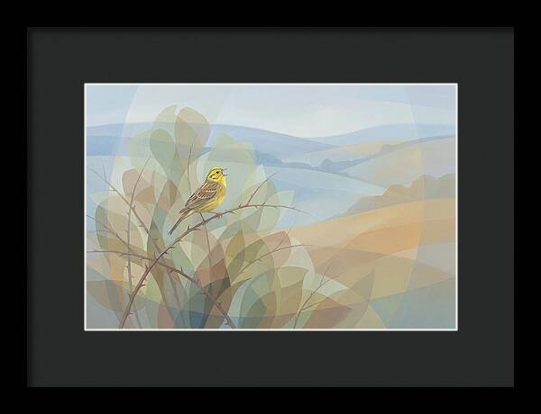 Yellowhammer Singing From Bush Top