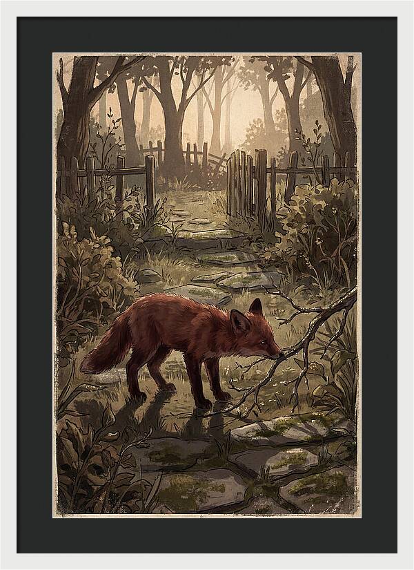 Young Fox Exploring Garden At First Light