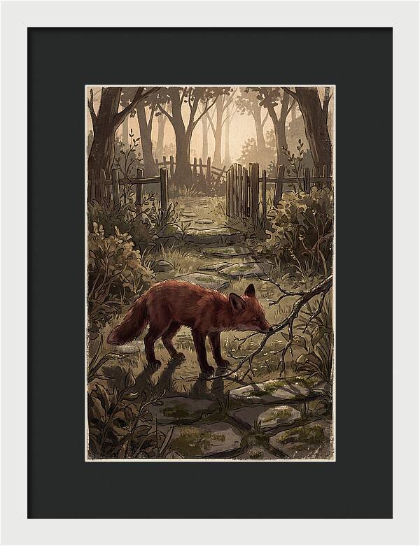 Young Fox Exploring Garden At First Light