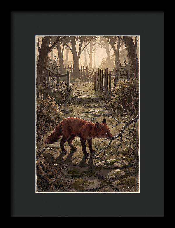 Young Fox Exploring Garden At First Light