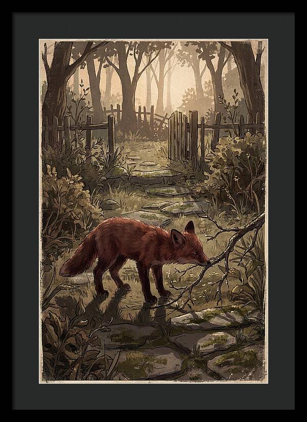 Young Fox Exploring Garden At First Light