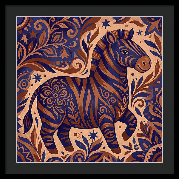 Zebra In Folk Art Style