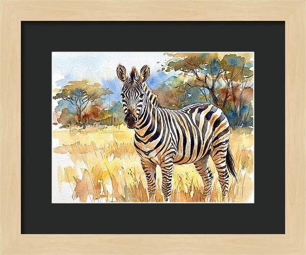 Zebra In Golden Grasslands