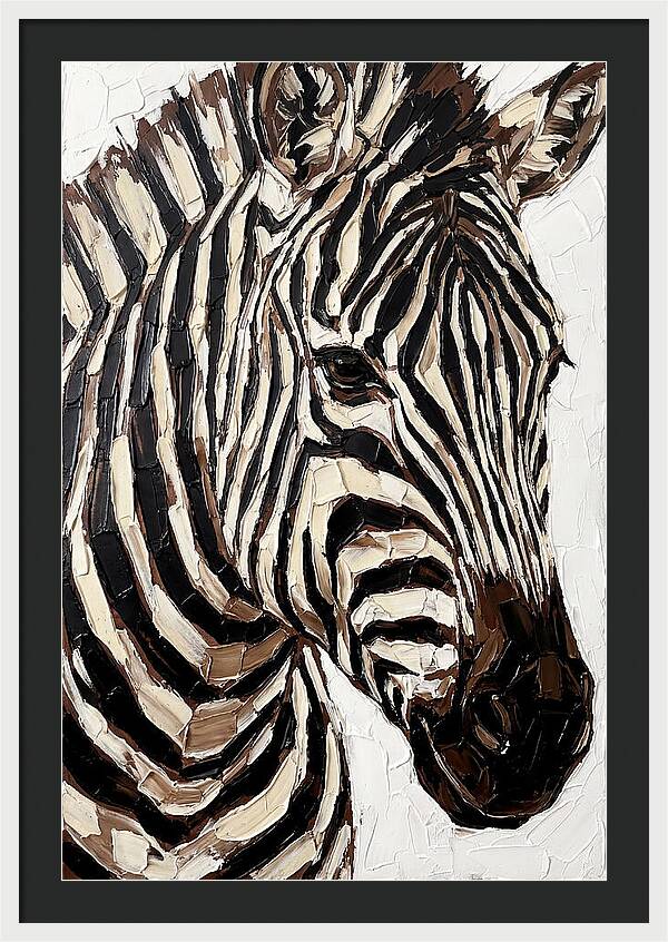 Zebra In Palette Knife Style