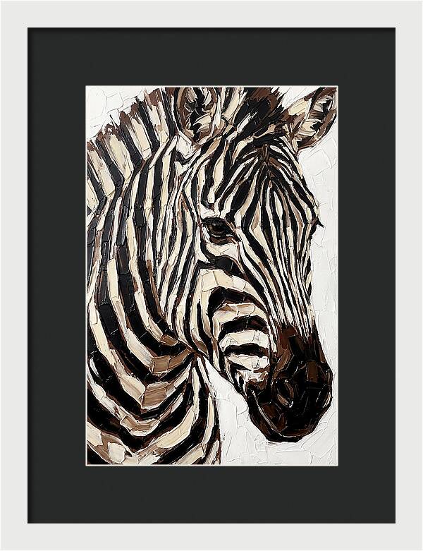 Zebra In Palette Knife Style