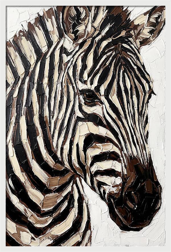 Zebra In Palette Knife Style