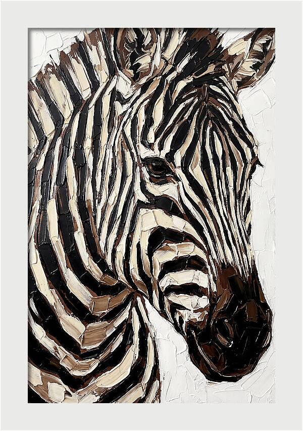 Zebra In Palette Knife Style