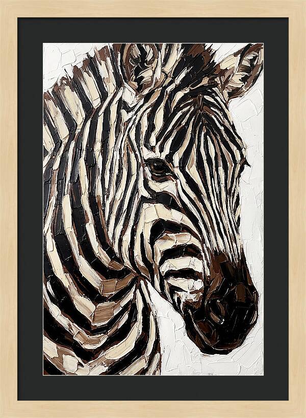 Zebra In Palette Knife Style