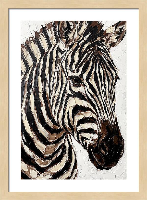 Zebra In Palette Knife Style