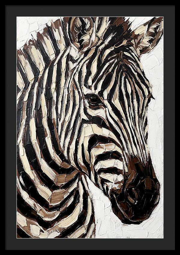 Zebra In Palette Knife Style