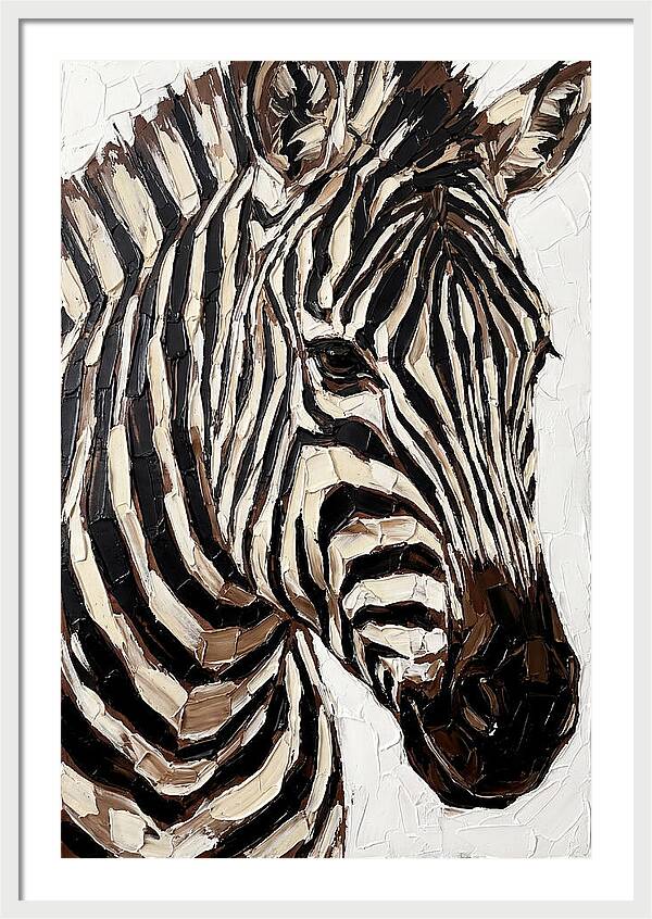 Zebra In Palette Knife Style