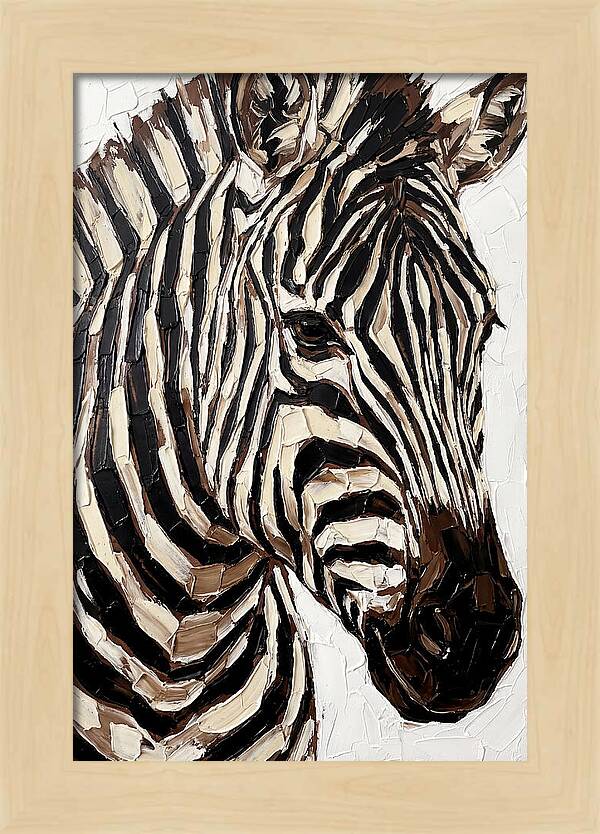 Zebra In Palette Knife Style