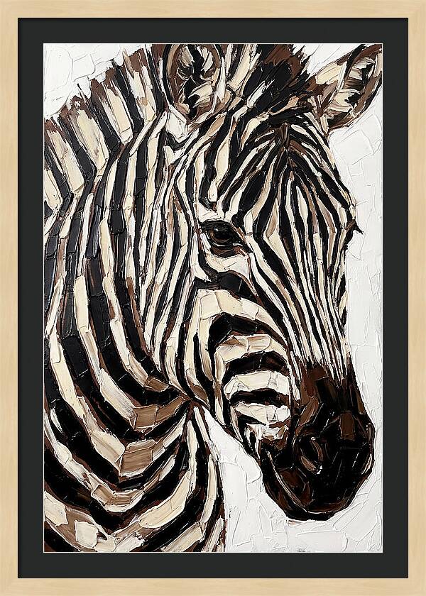 Zebra In Palette Knife Style