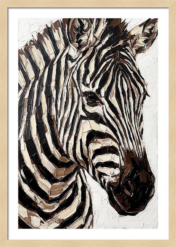 Zebra In Palette Knife Style