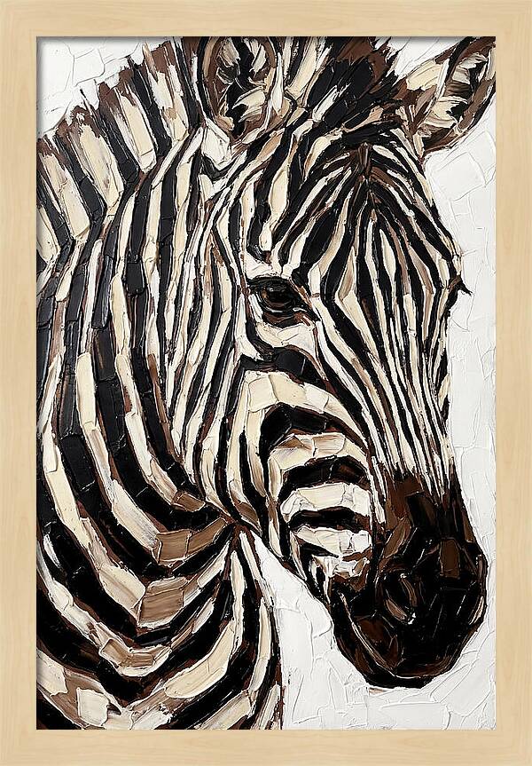 Zebra In Palette Knife Style