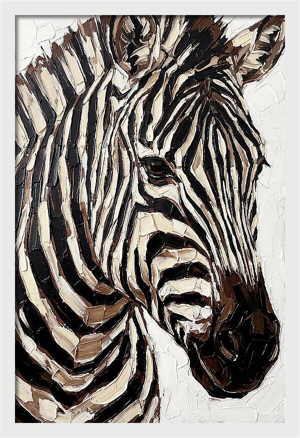 Zebra In Palette Knife Style