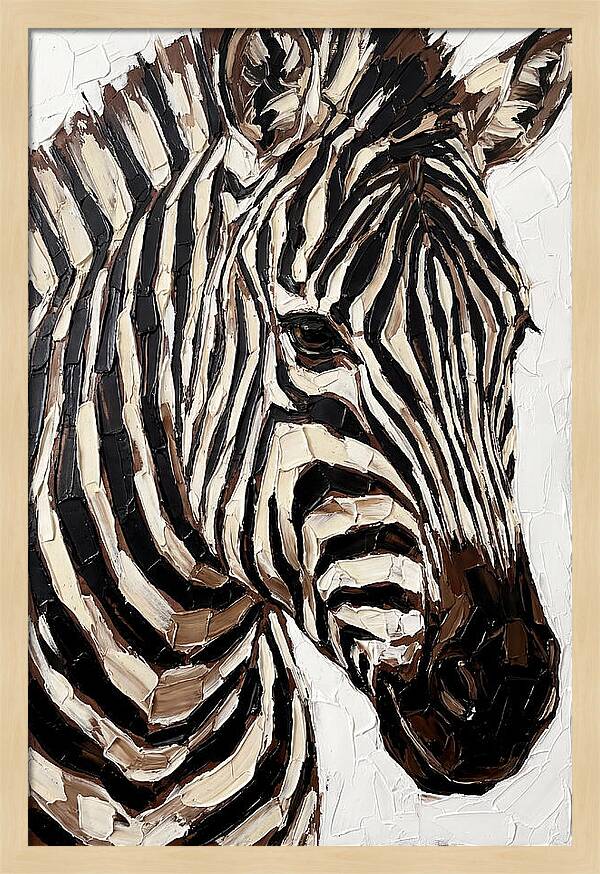 Zebra In Palette Knife Style