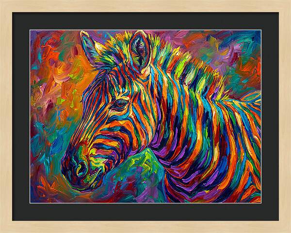 Zebra In Vibrant Colors