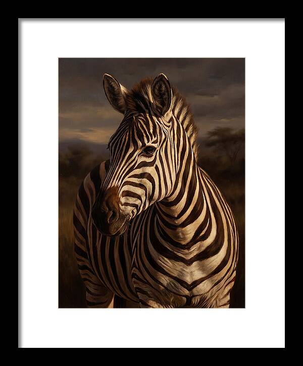 Zebra Portrait In Realism
