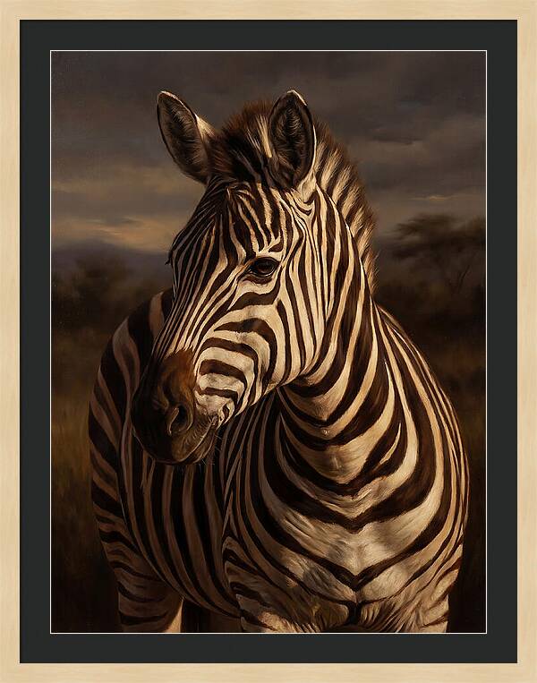 Zebra Portrait In Realism