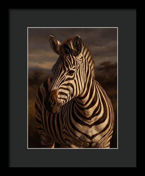 Zebra Portrait In Realism