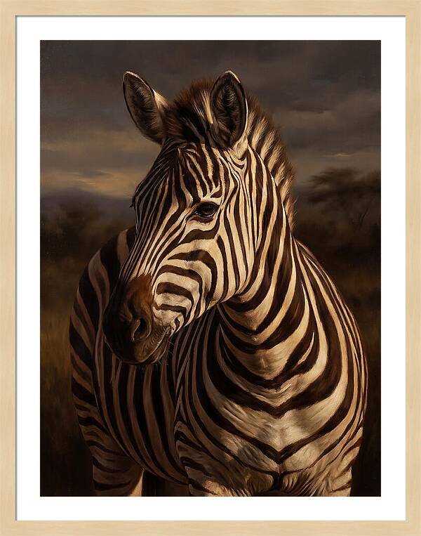 Zebra Portrait In Realism