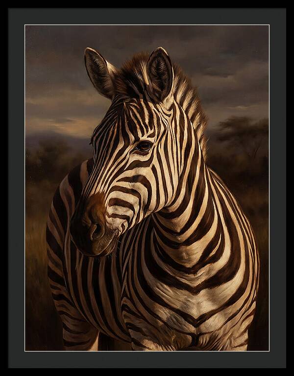 Zebra Portrait In Realism