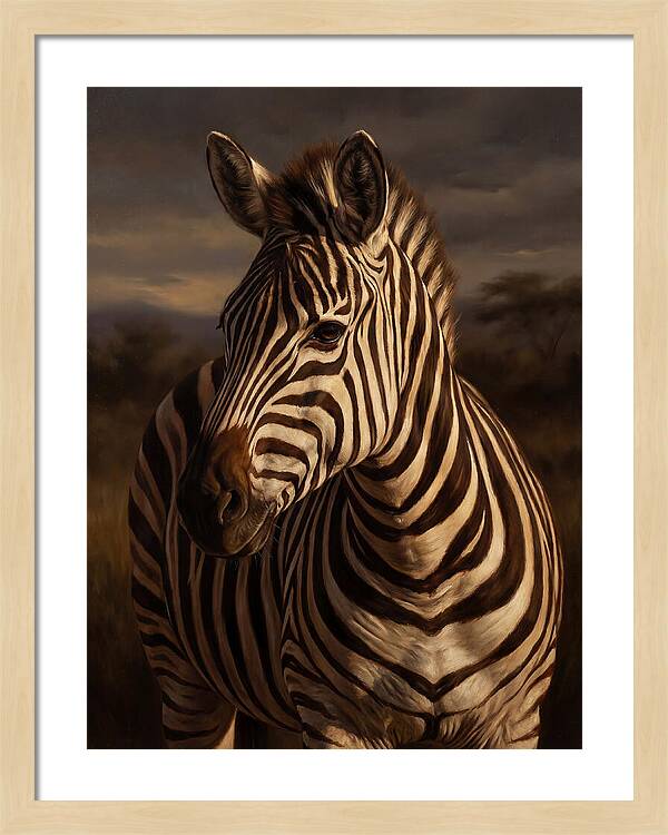 Zebra Portrait In Realism
