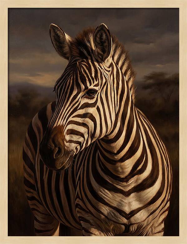 Zebra Portrait In Realism