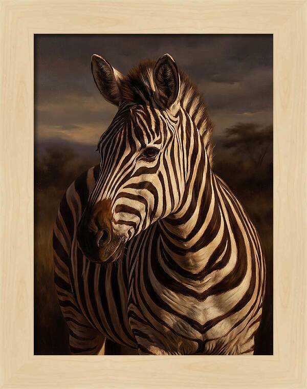 Zebra Portrait In Realism