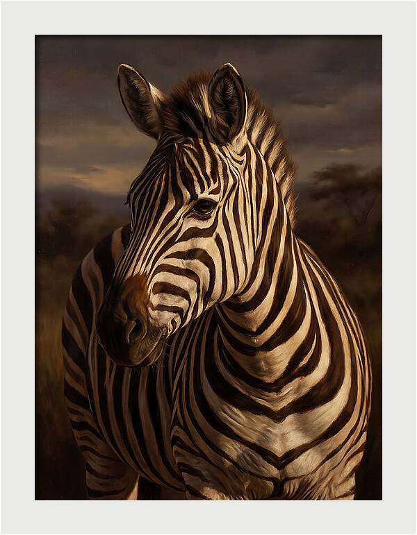 Zebra Portrait In Realism
