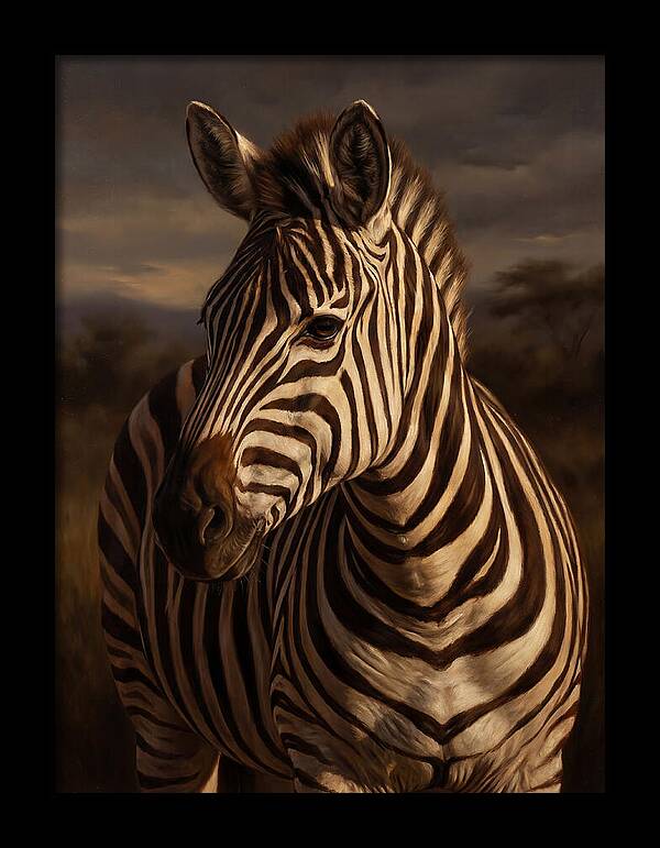 Zebra Portrait In Realism