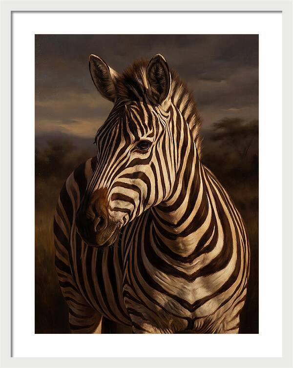 Zebra Portrait In Realism