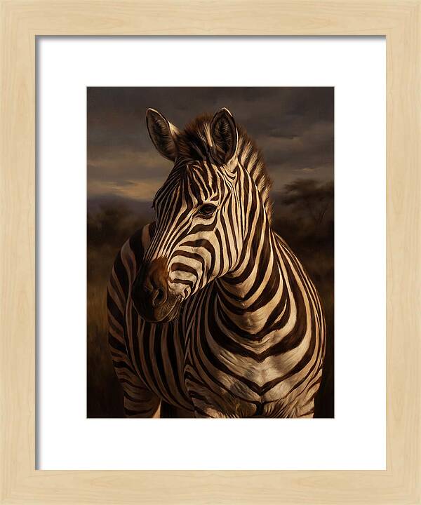 Zebra Portrait In Realism
