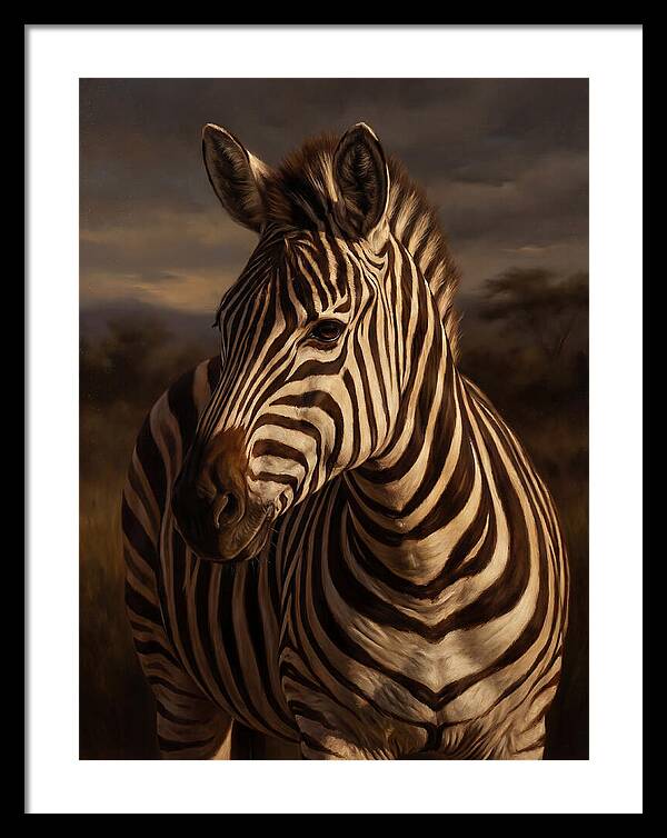 Zebra Portrait In Realism