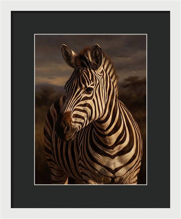 Zebra Portrait In Realism