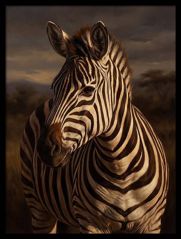 Zebra Portrait In Realism