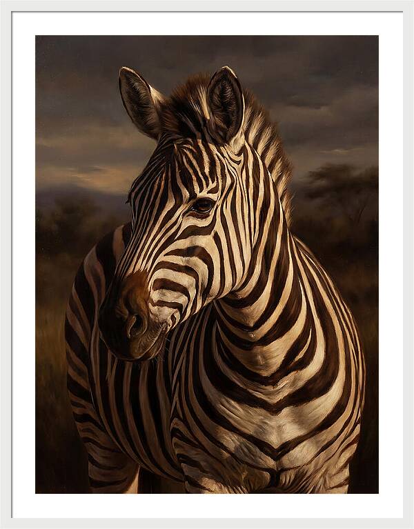 Zebra Portrait In Realism