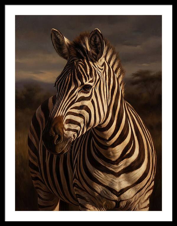 Zebra Portrait In Realism