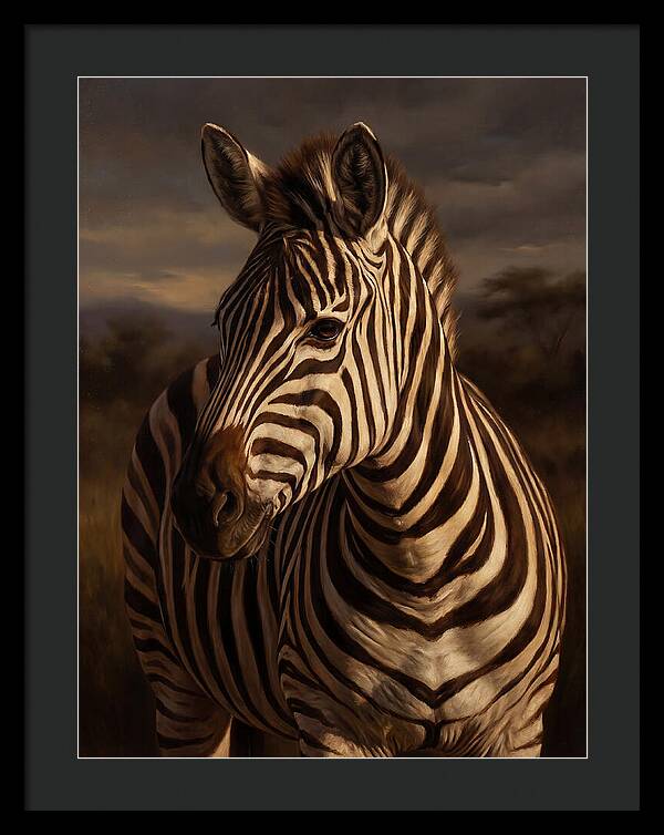 Zebra Portrait In Realism