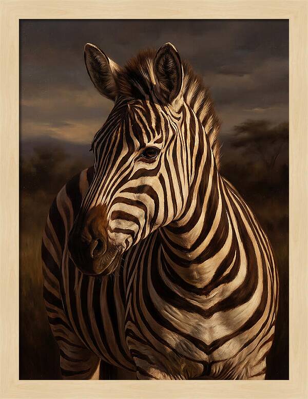 Zebra Portrait In Realism