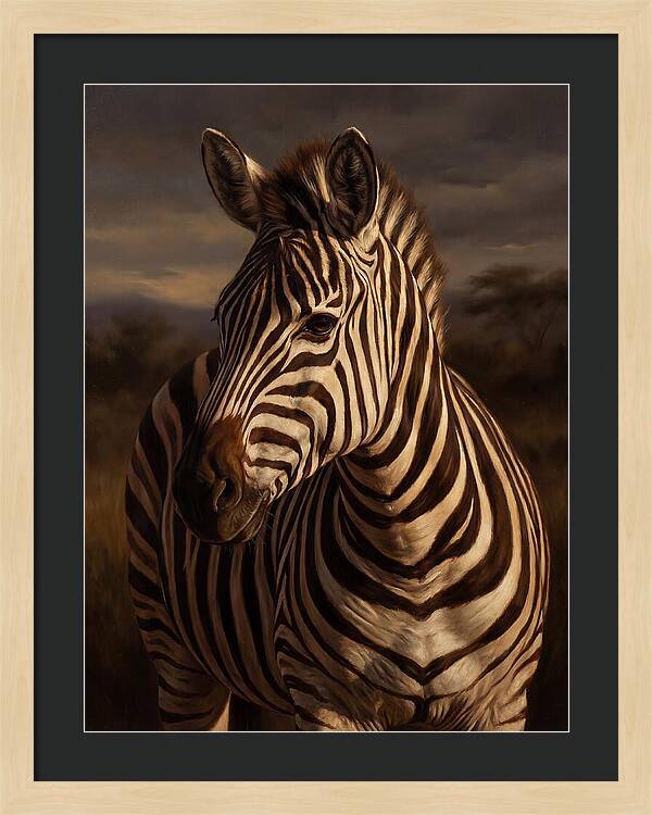 Zebra Portrait In Realism
