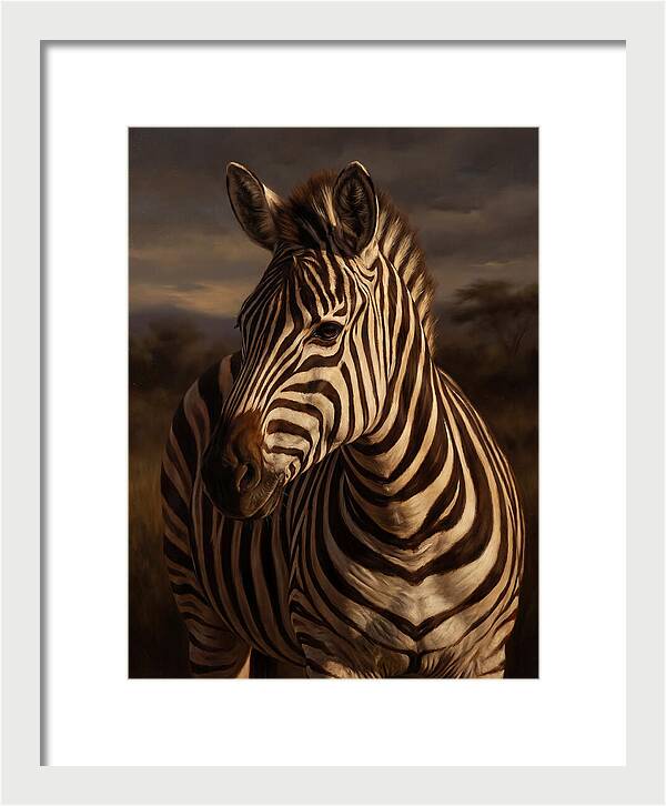 Zebra Portrait In Realism