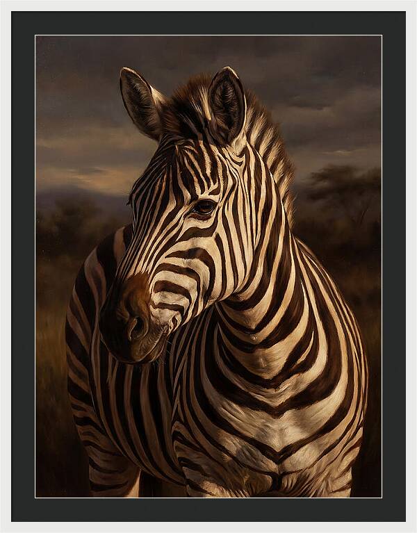 Zebra Portrait In Realism