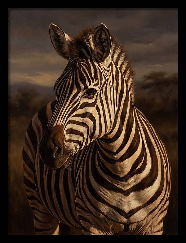 Zebra Portrait In Realism