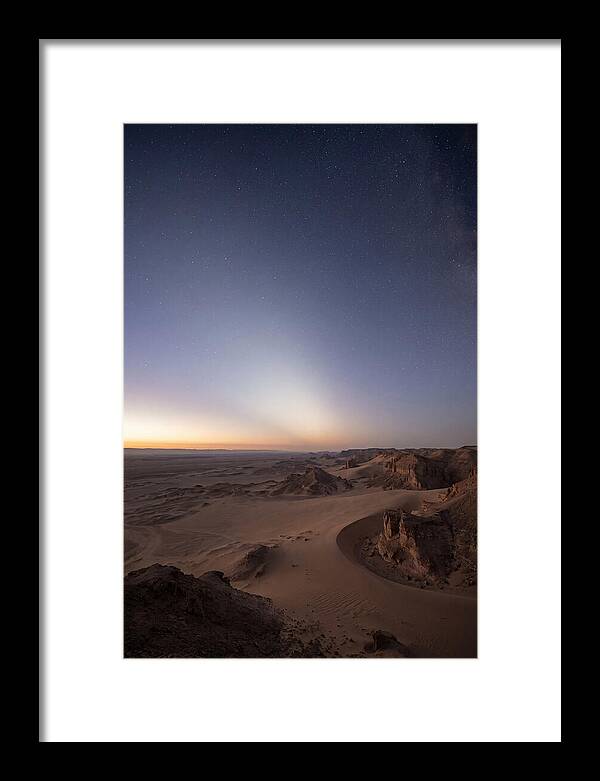 Zodiacal Light Over Desert Dunes