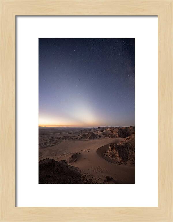 Zodiacal Light Over Desert Dunes
